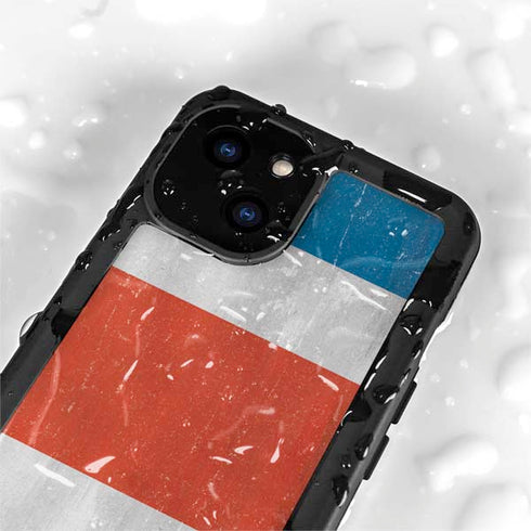 Costa Rican Flag Distressed iPhone 13 Mini Waterproof Case